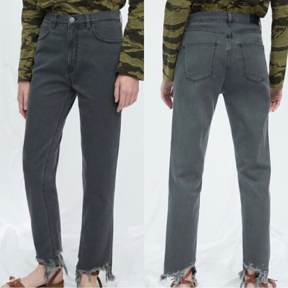 NWT Anthropologie M.i.H Mimi High Rise Vintage Slim Grey Jeans Size 25 - Picture 1 of 11
